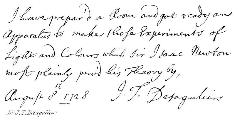 Dr J T Desaguliers de English School