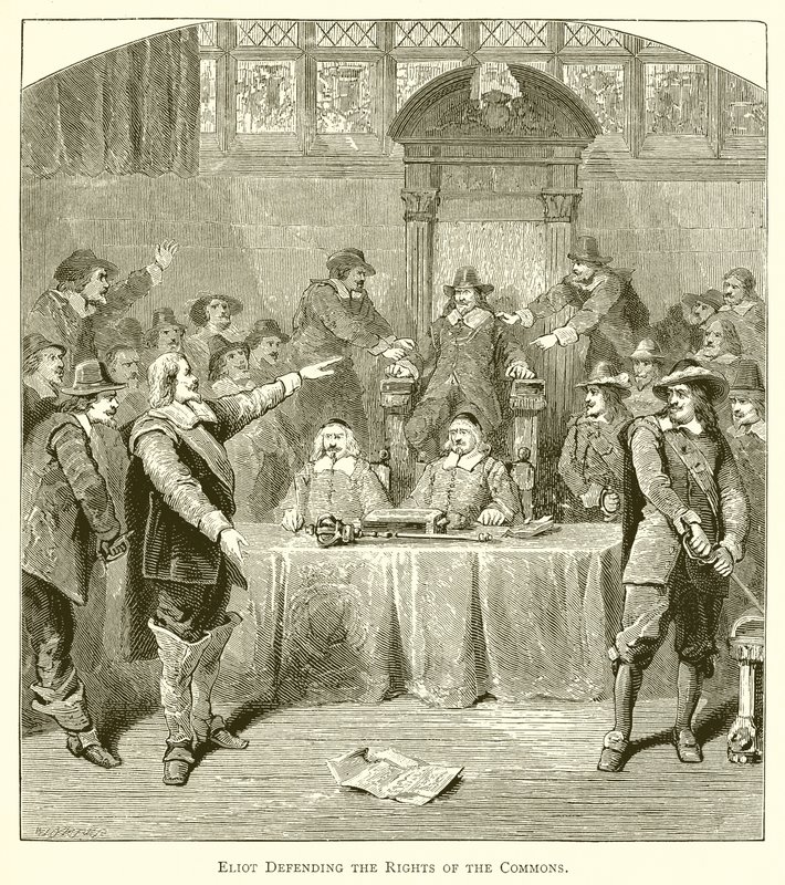 Eliot defendiendo los derechos de los Comunes de English School