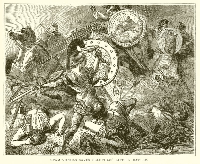 Epaminondas salva la vida de Pelópidas en batalla de English School