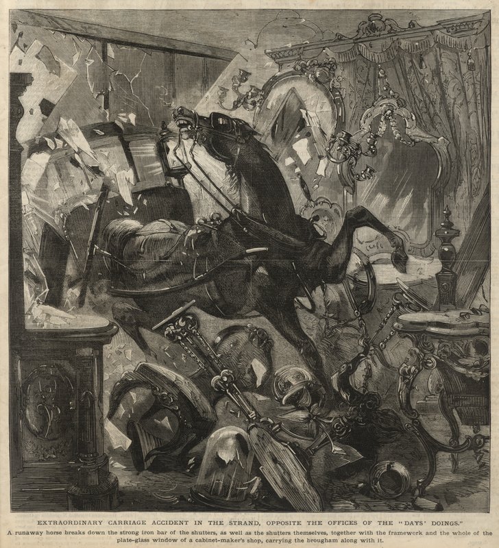 Extraordinario accidente de carruaje en el Strand de English School