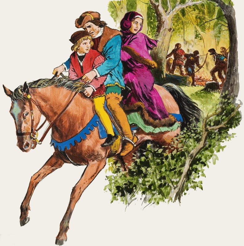 Familia en un caballo de English School