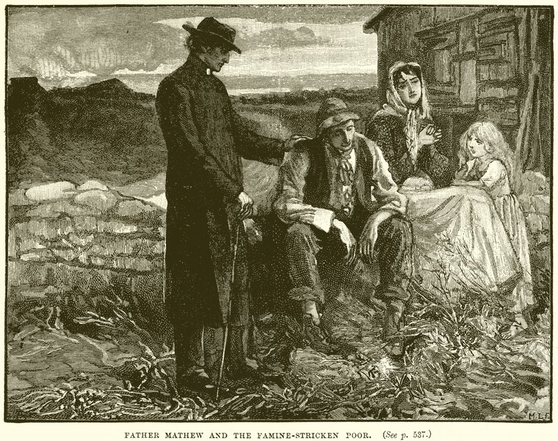 Padre Mathew y los pobres afectados por la hambruna de English School