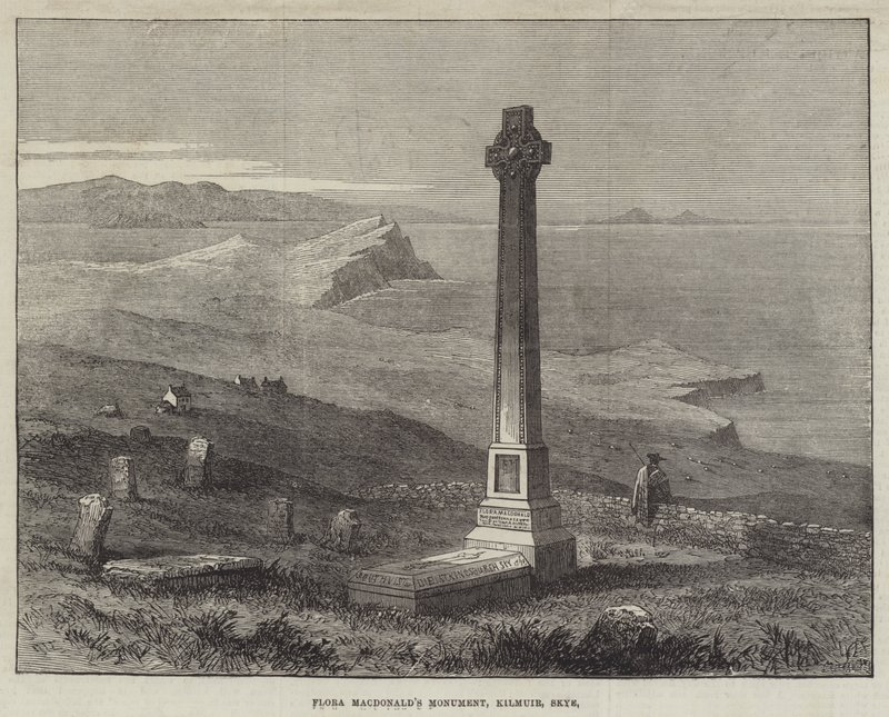 El monumento a Flora MacDonald, Kilmuir, Skye (grabado) de English School