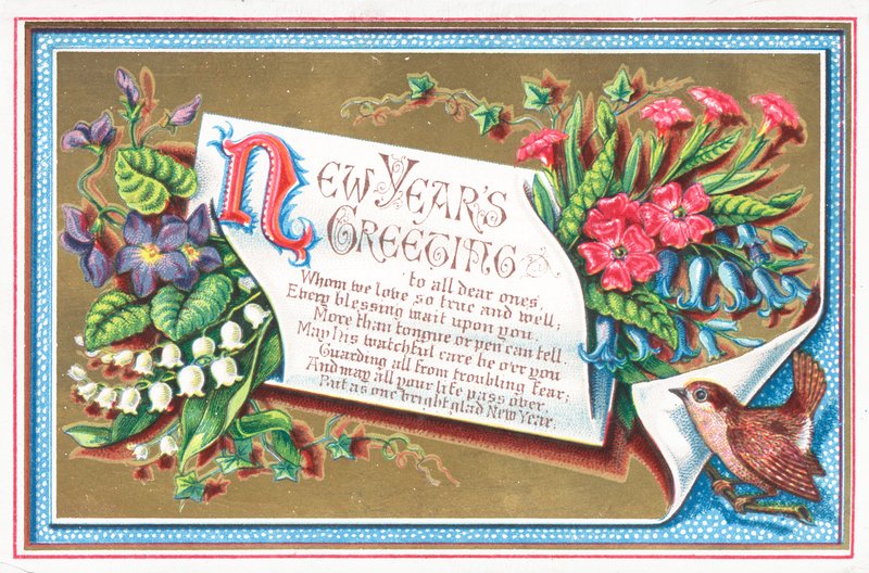 Flores y pájaro de English School