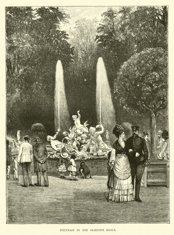 Fuente en el Giardino Reale de English School