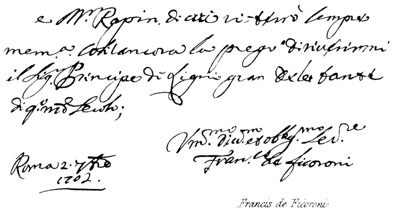 Francis de Ficoroni de English School