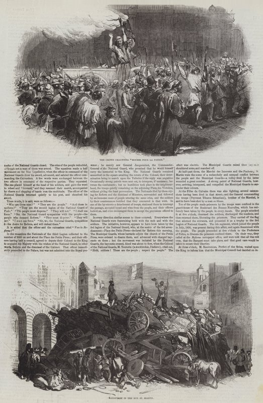 Revolución Francesa de 1848 (grabado) de English School