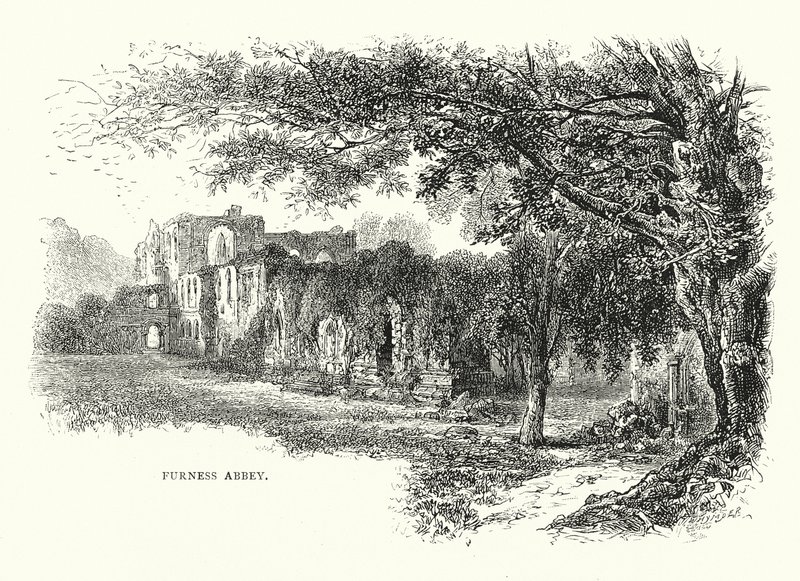 Abadía de Furness (grabado) de English School
