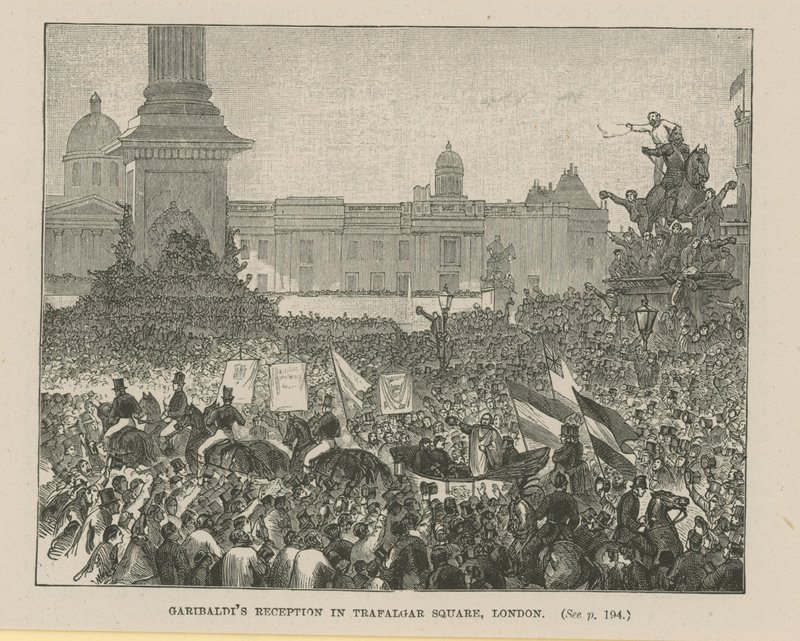 Recepción de Garibaldi en Trafalgar Square de English School