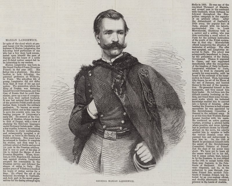 General Marian Langiewicz (grabado) de English School
