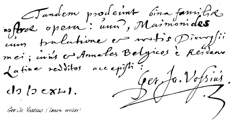 Ger: Jo: Vossius (escritor erudito) de English School