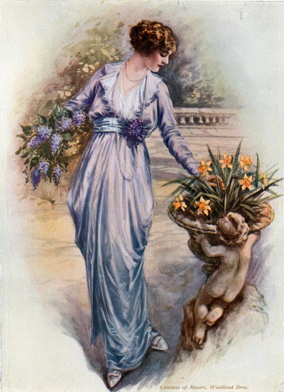 Niña recogiendo flores de English School