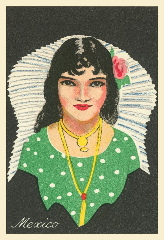 Chicas de muchas tierras: México (litografía en color) de English School