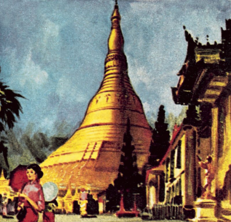 Pagoda dorada en Rangún de English School