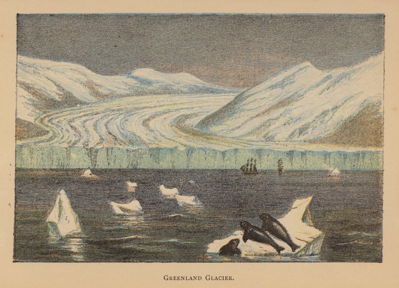 Glaciar de Groenlandia (litografía en color) de English School