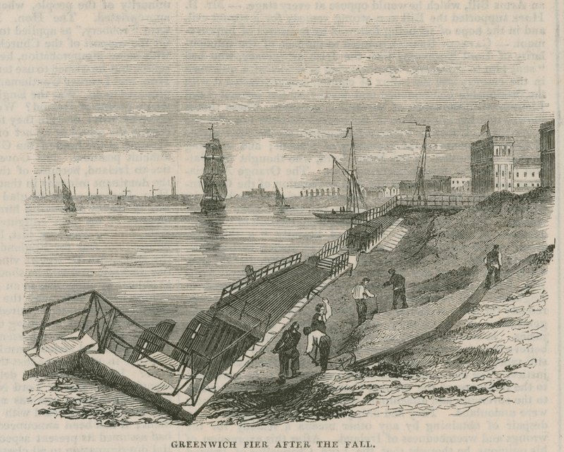 Muelle de Greenwich después de la caída de English School
