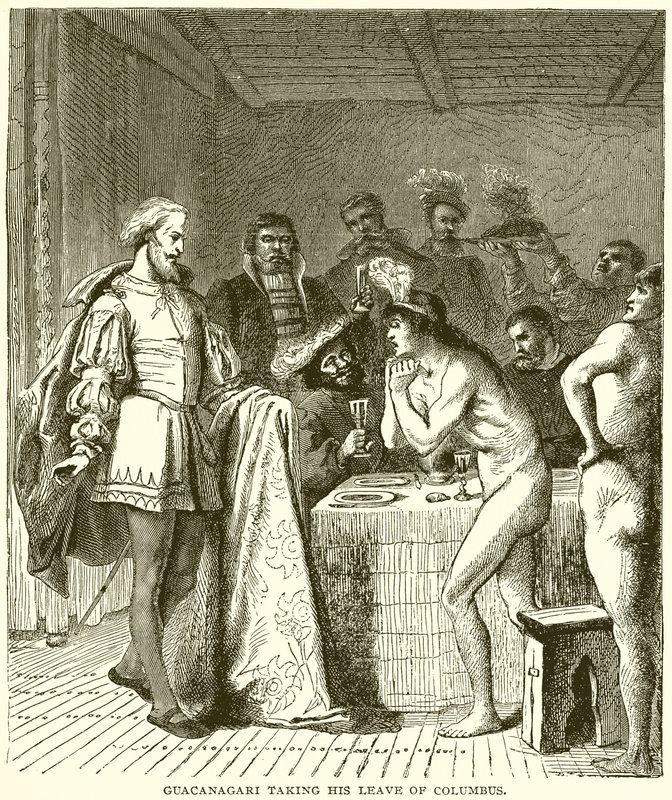 Guacanagari despidiéndose de Colón de English School