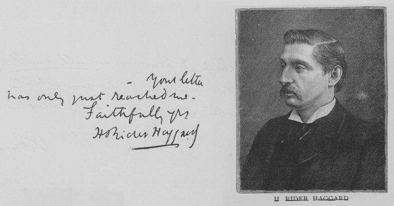 H Rider Haggard (grabado) de English School