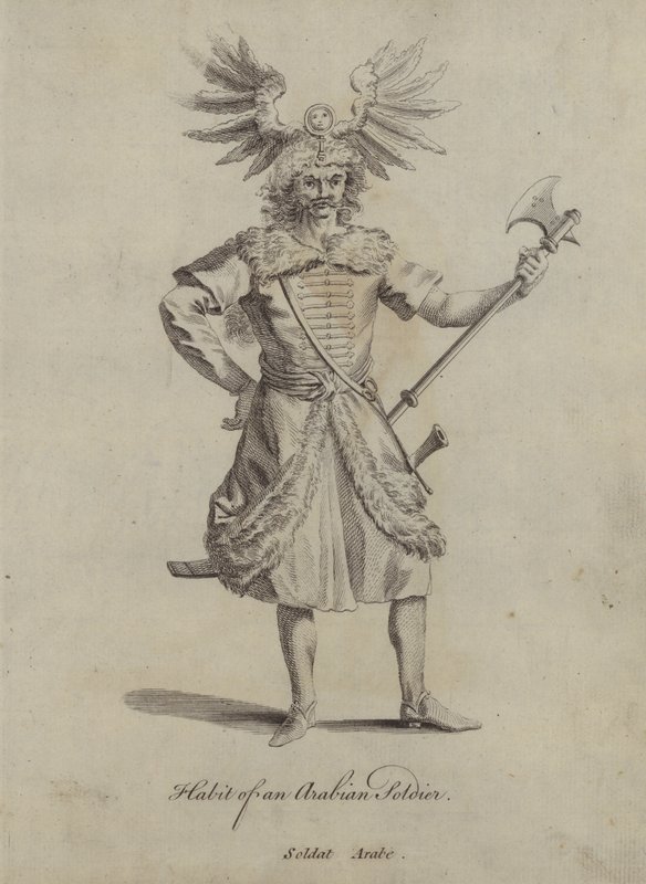 Hábito de un soldado árabe (grabado) de English School