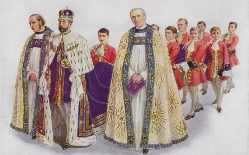 Su Majestad el Rey entrando en la Abadía de English School