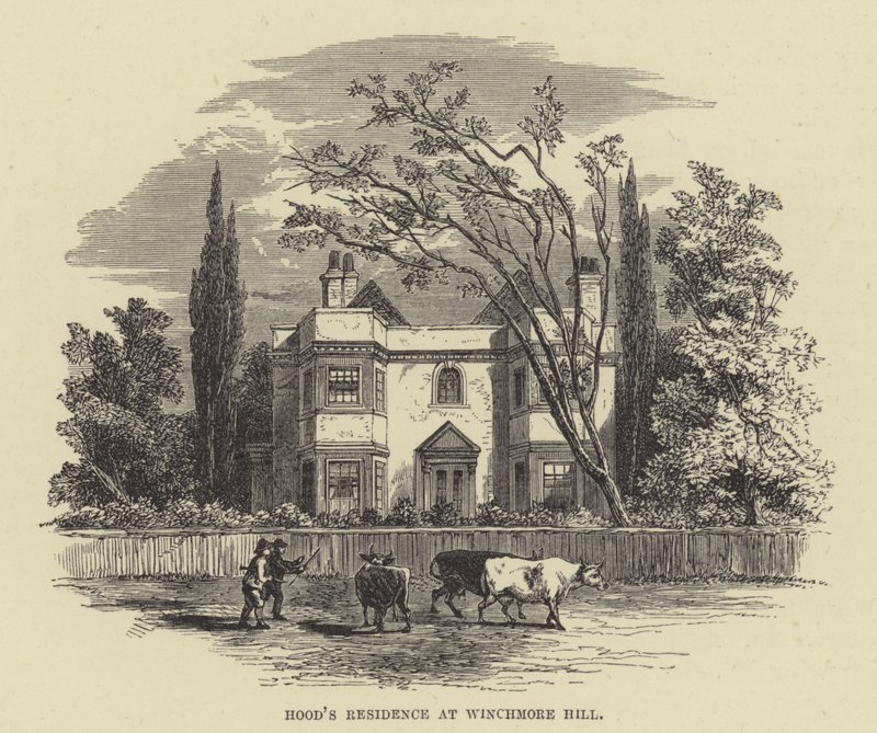 Residencia de Hood en Winchmore Hill (grabado) de English School