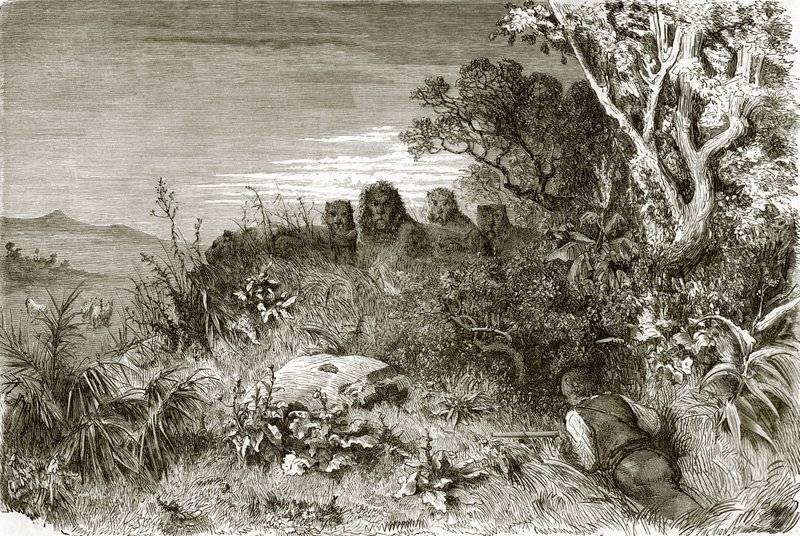 Cazador y leones de English School