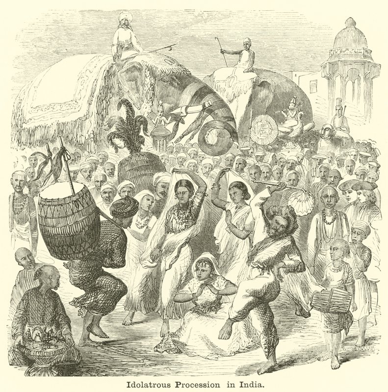 Procesión idólatra en India de English School