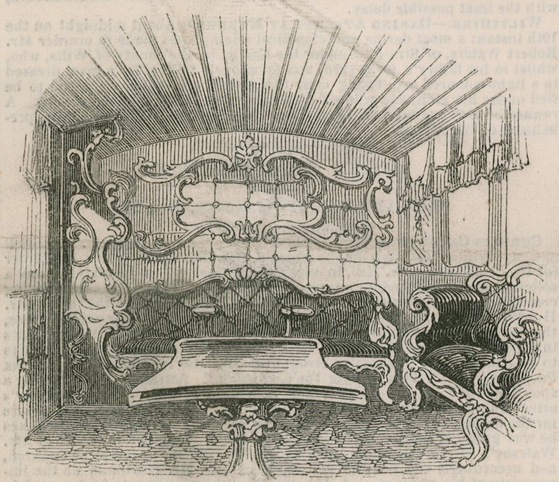 Interior del vagón real del ferrocarril de English School