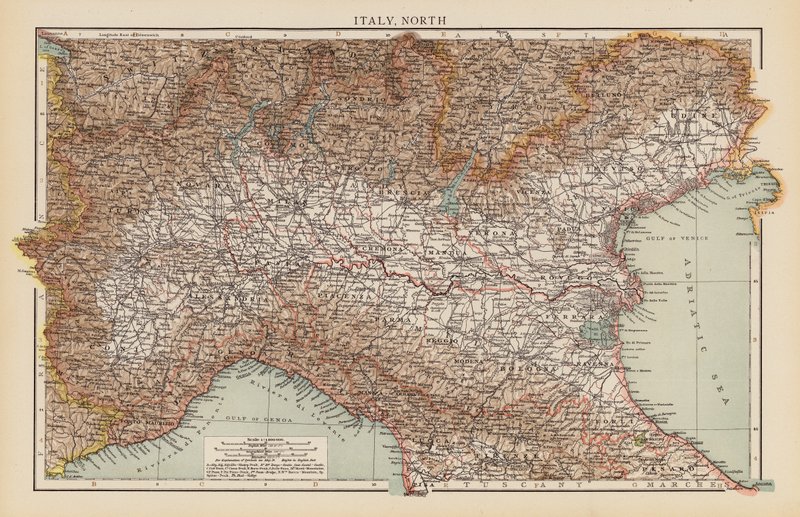 Italia, Norte (litografía en color) de English School