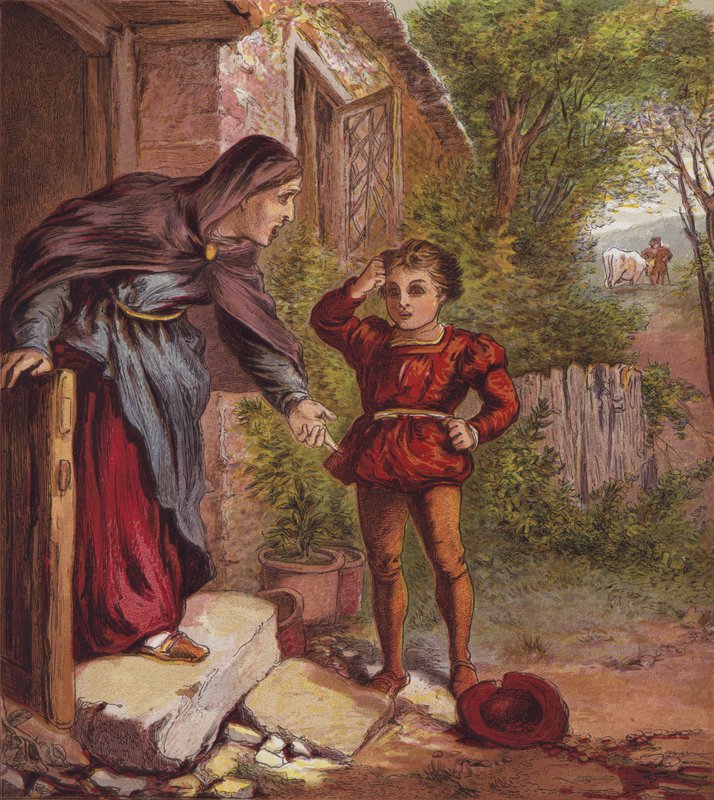 Jack And The Bean-Stalk (litografía en color) de English School