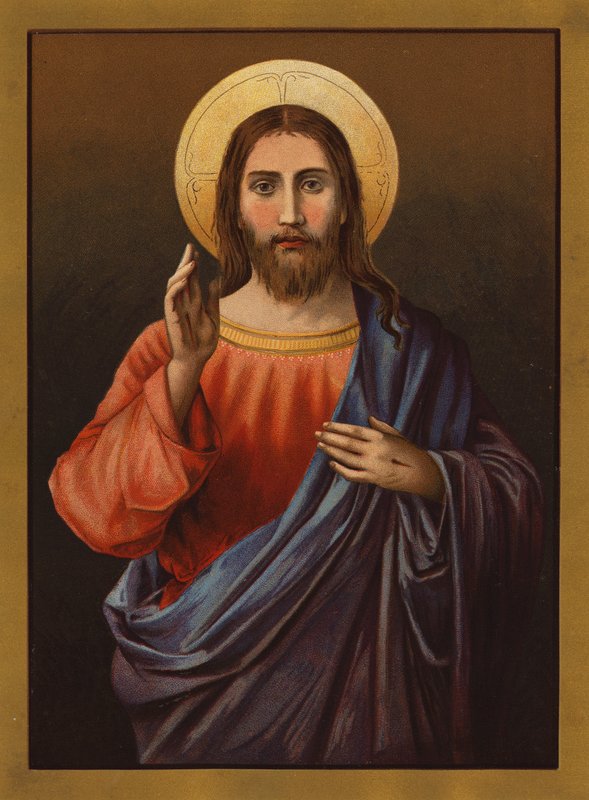 Jesucristo (litografia en color) de English School