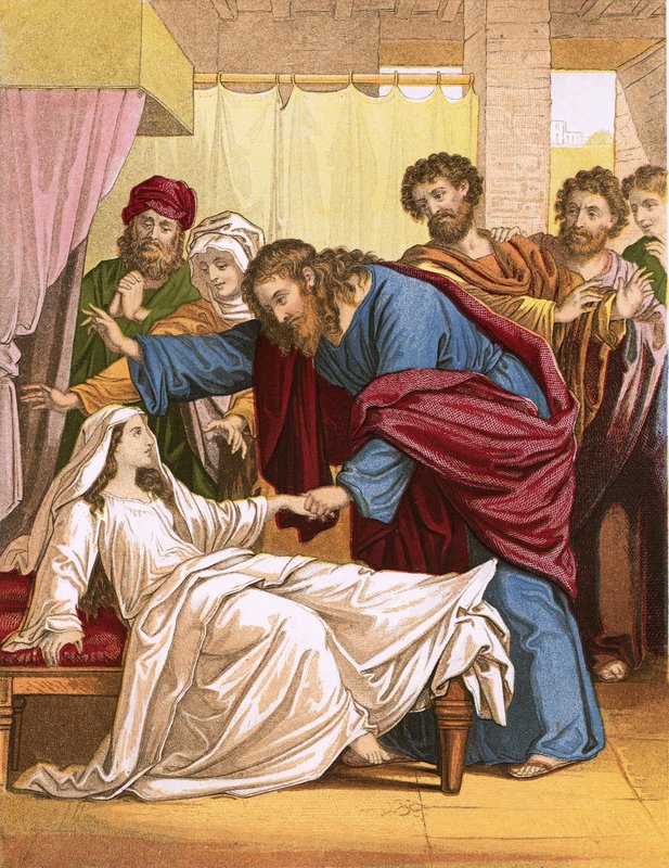 Jesús resucitando a la hija del gobernante de English School