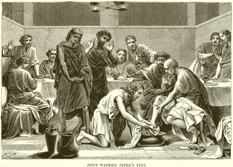 Jesús lavando los pies de Pedro de English School
