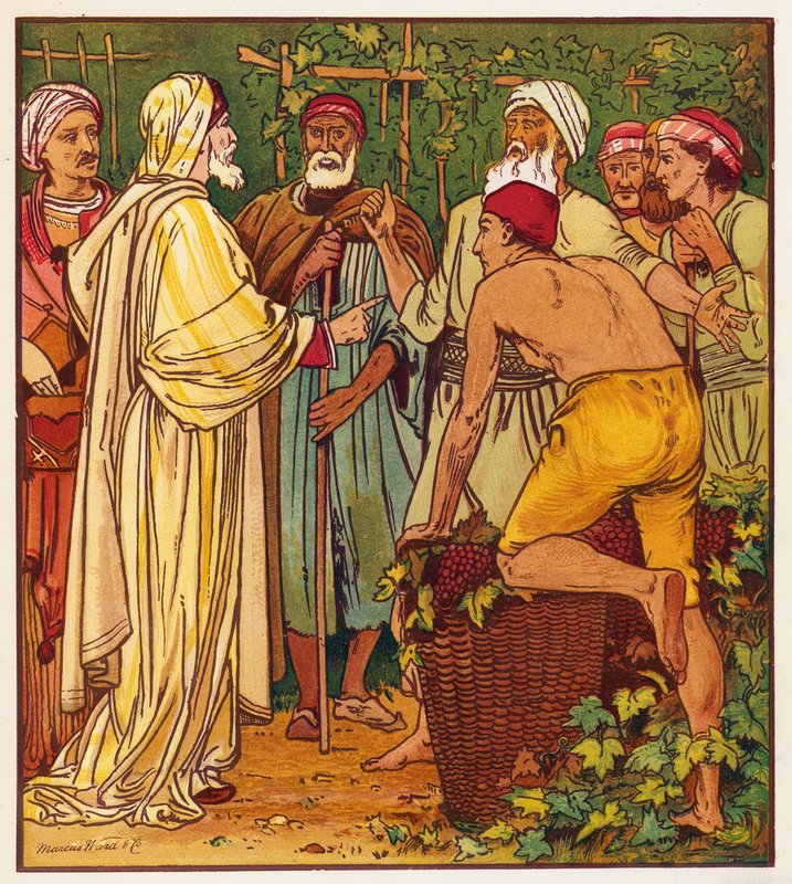 Las parábolas de Jesús: La viña (litografia en color) de English School