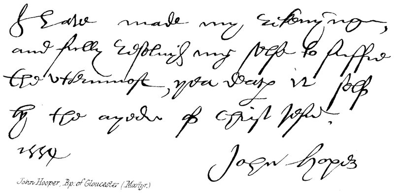 John Hooper, Obispo de Gloucester (Mártir) de English School