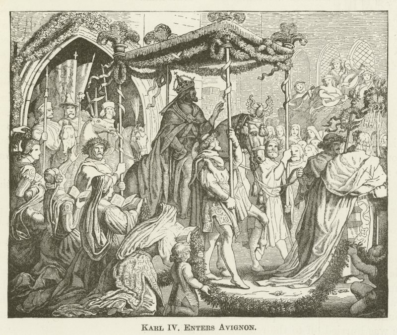 Carlos IV entra en Aviñón de English School