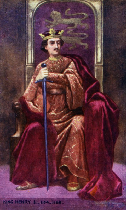 Rey Enrique II (litografía en color) de English School