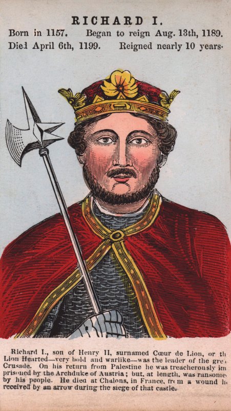 Rey Ricardo I (grabado coloreado) de English School