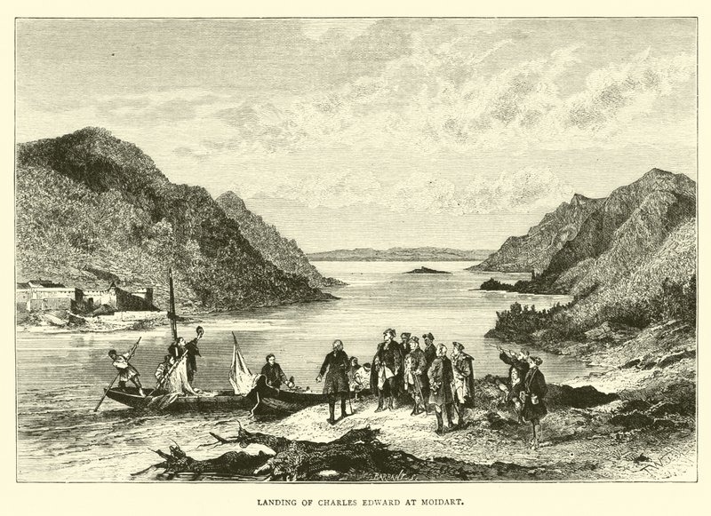 Desembarco de Carlos Eduardo en Moidart de English School