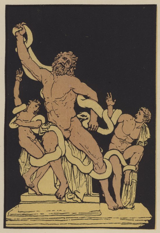 Laocoonte (litografía en color) de English School