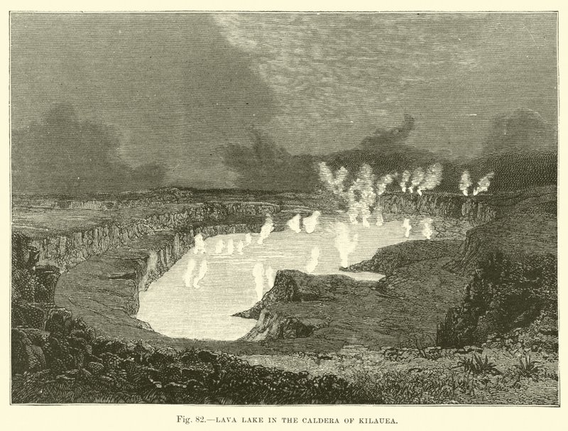 Lago de lava en la Caldera de Kilauea de English School