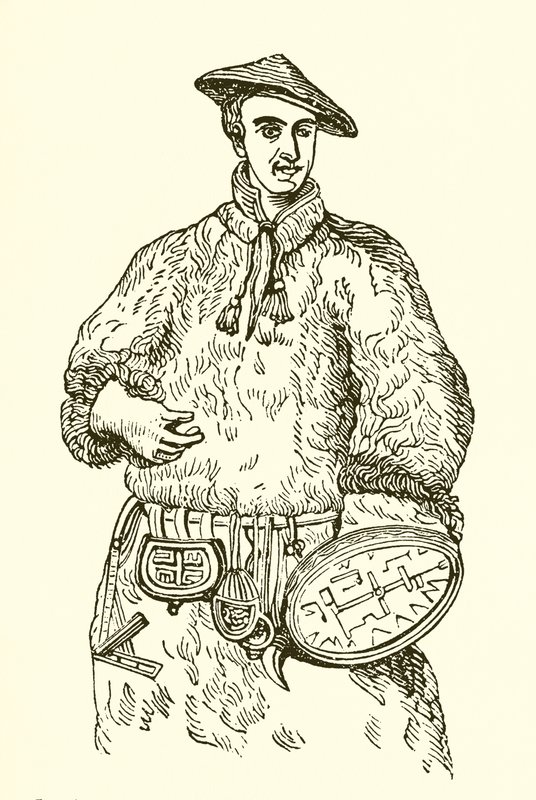 Linnaeus con su traje lapón de English School