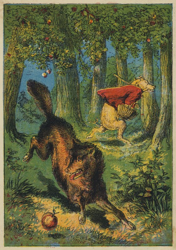 Little Pig Escaping (litografía en color) de English School