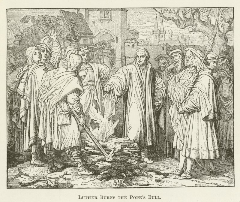 Lutero quema la bula papal de English School