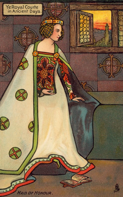 Dama de honor (litografía en color) de English School