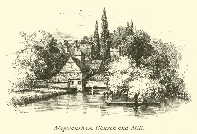 Iglesia y molino de Mapledurham de English School