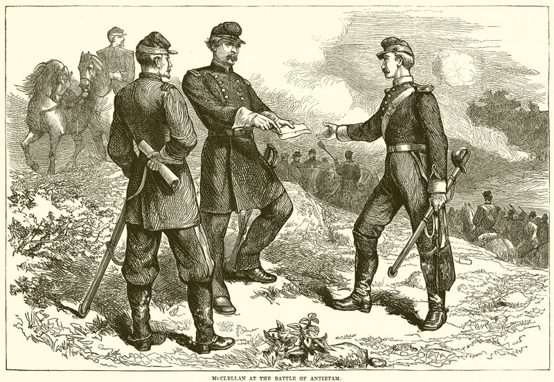 McClellan en la Batalla de Antietam de English School
