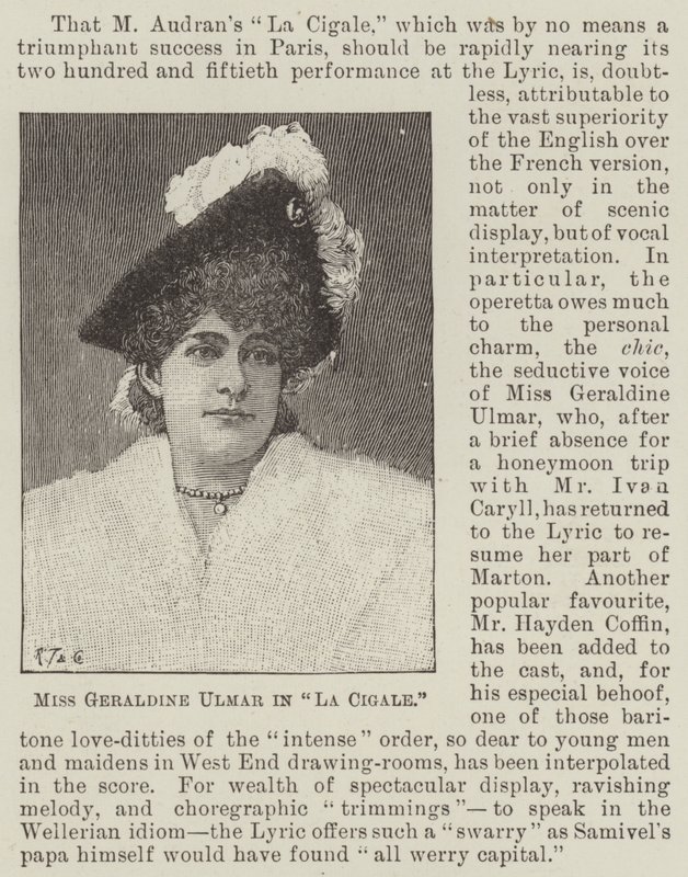 La Srta. Geraldine Ulmer en "La Cigale" de English School