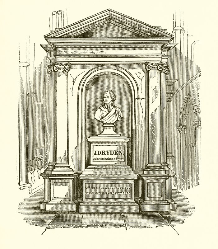 Monumento de Dryden en la Abadía de Westminster de English School