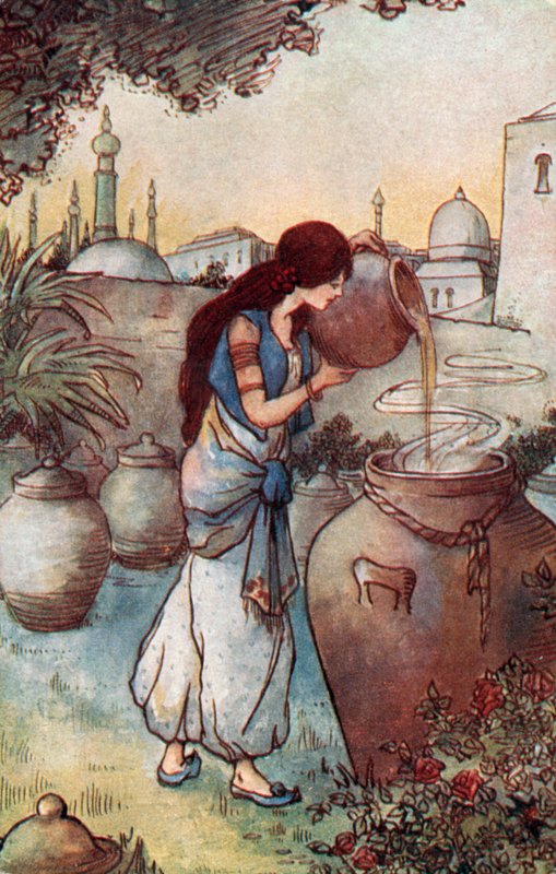 Morgiana vierte aceite sobre los ladrones de English School